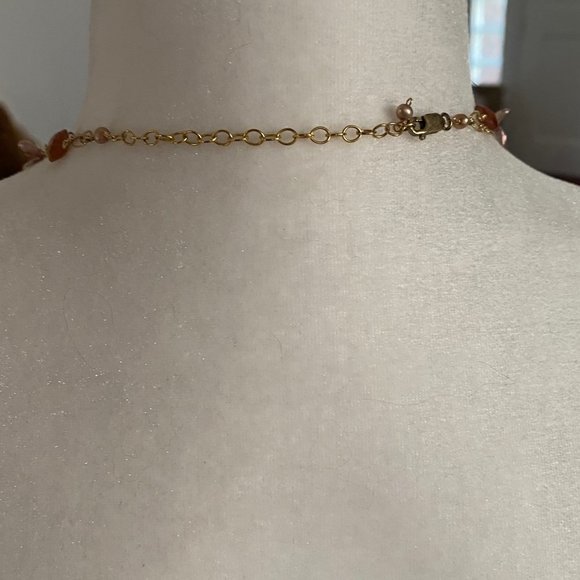 Light Brown Pearlescent Y Necklace & Earrings Set - Picture 4 of 4